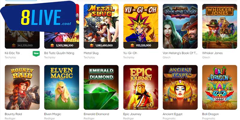 Nhà cái 8live thiên đường giải trí hấp dẫn với kho tàng slot game