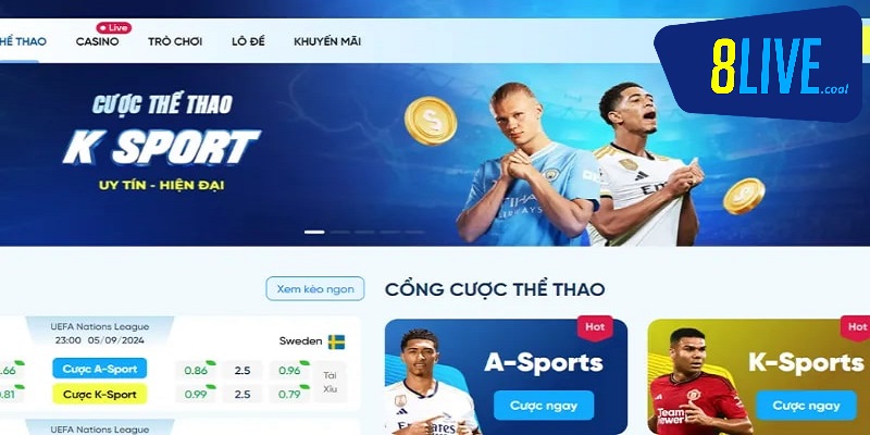 Sảnh K sports 8live